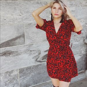 🌿PRICE FIRM- ASOS Animal Print Mini Wrap Dress